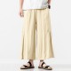 Mens Linen Pants Wide Leg Baggy Holiday Casual Trousers Hiking Sport Cycling Pants